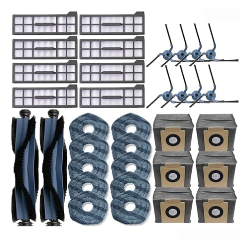 Zubehör kompatibel mit Eufy X10 Pro Omni Roboter-Staubsauger, Rollen-Seitenbürste, Hepa-Filter, Mopp, Lappen, Staubbeutel, Ersatzteile(Set17) von DispRA