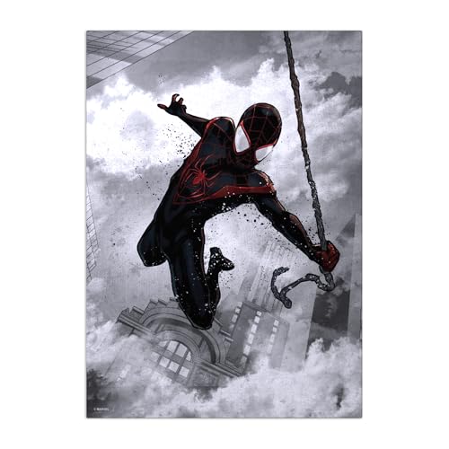 Displate Marvel Metall Poster - Dark Edition - Spider-Man (Miles Morales) - Deko Merch Plakatte Bilder Magnet Montage 67.5 cm x 48 cm von Displate