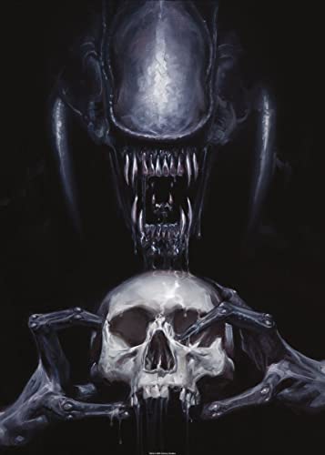 Displate – Metallposter - Magnet-Montage - Alien - Comicbook Covers - Alien With A Skull - Größe M - 32x45cm von Displate