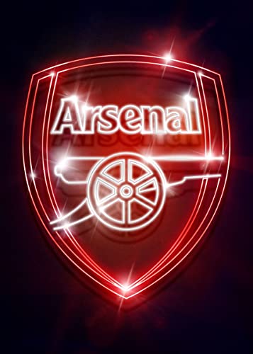 Displate – Metallposter - Magnet-Montage - Arsenal F.C. - Crests - Neon Arsenal Crest red 2 - Größe M - 32x45cm von Displate