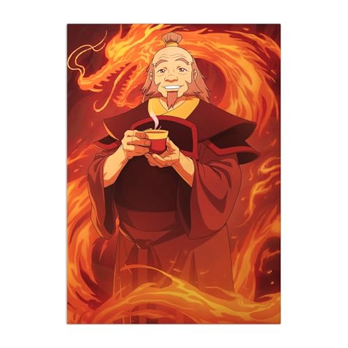 Displate - Metallposter - Magnet-Montage - Avatar: The Last Airbender - Character Elements - Uncle Iroh - Größe M - 32x45cm Matt von Displate