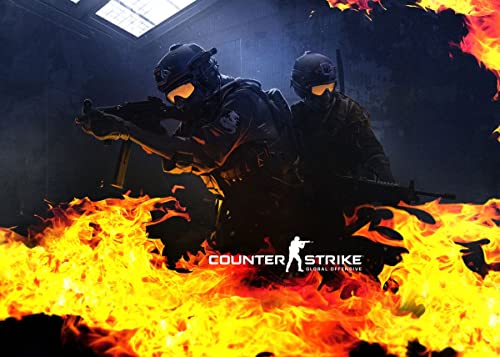 Displate - Metallposter - Magnet-Montage - Counter-Strike - Key Art - Counter-Strike Fire - Größe M - 32x45cm Matt von Displate