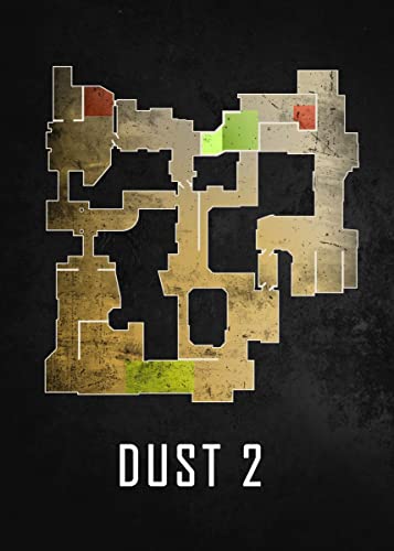 Displate - Metallposter - Magnet-Montage - Counter-Strike - Maps - Dust2 Black Map - Größe M - 32x45cm Matt von Displate