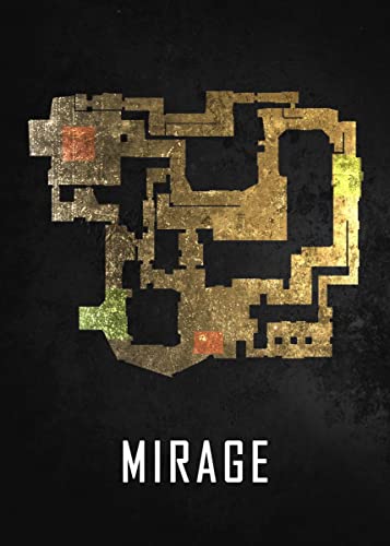 Displate - Metallposter - Magnet-Montage - Counter-Strike - Maps - Mirage Black Map - Größe L - 67,5x48cm Matt von Displate