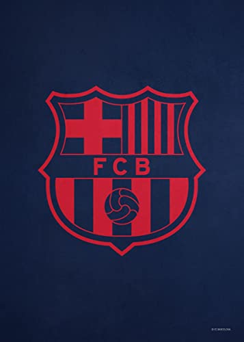 Displate - Metallposter - Magnet-Montage - FC Barcelona - Crest - Crest red navy - Größe M - 32x45cm Matt von Displate