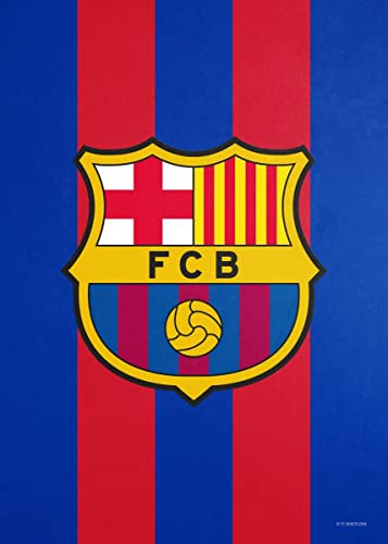 Displate - Metallposter - Magnet-Montage - FC Barcelona - Crest - Crest red stripes - Größe M - 32x45cm Matt von Displate