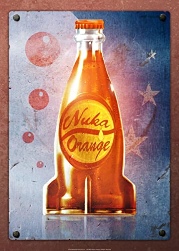 Displate – Metallposter - Magnet-Montage - Fallout - Nuka Cola Flavours - Nuka Cola Orange - Größe M - 32x45cm von Displate