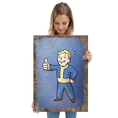 Displate – Metallposter - Magnet-Montage - Fallout - Vault Boy - Rule of Thumb - Größe L - 67,5x48cm von Displate