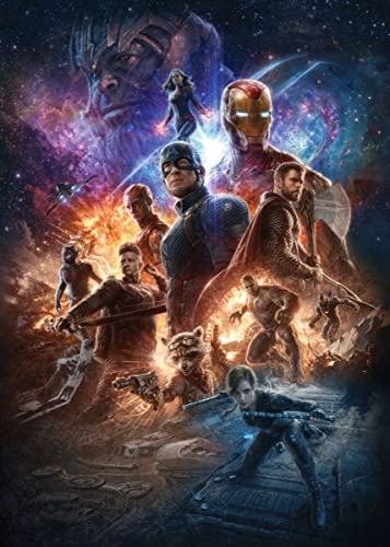 Displate – Metallposter - Magnet-Montage - Marvel - Avengers Endgame: Thanos Reigns - Battle in Space - Größe L - 67,5x48cm von Displate