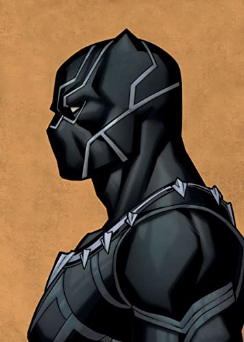 Displate – Metallposter - Magnet-Montage - Marvel - Marvel Profile - Black Panther - Größe M - 32x45cm von Displate