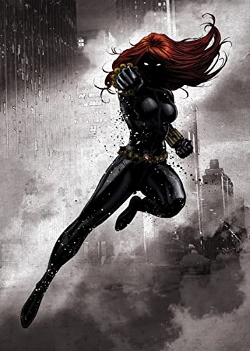 Displate – Metallposter - Magnet-Montage - Marvel - Marvel Dark Edition - Black Widow - Größe M - 32x45cm von Displate