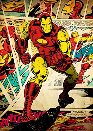 Displate – Metallposter - Magnet-Montage - Marvel - Marvel Silver Age - Iron Man - Größe M - 32x45cm von Displate