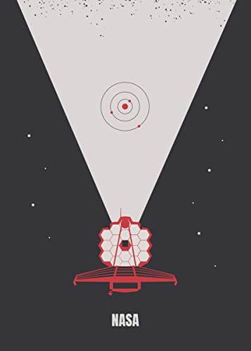 Displate – Metallposter - Magnet-Montage - NASA - Minimalistic - Webb minimalistic red - Größe M - 32x45cm von Displate