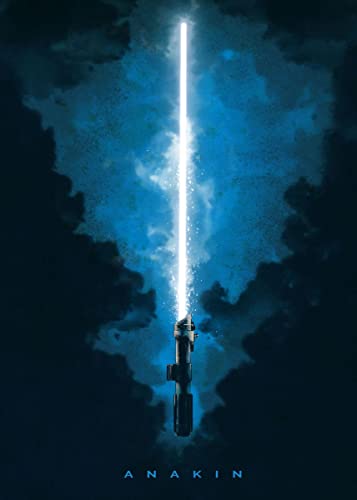 Displate – Metallposter - Magnet-Montage - Star Wars - Lightsabers - Anakin - Größe M - 32x45cm von Displate