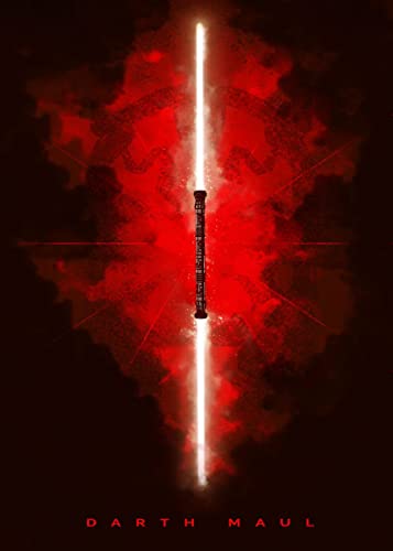 Displate – Metallposter - Magnet-Montage - Star Wars - Lightsabers - Darth Maul - Größe L - 67,5x48cm von Displate