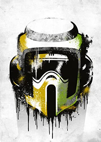 Displate – Metallposter - Magnet-Montage - Star Wars - Helmets Graffiti - Scout Trooper Graffitti Helmet - Größe M - 32x45cm von Displate
