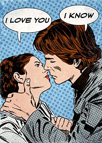 Displate – Metallposter - Magnet-Montage - Star Wars - Star Wars Pop Art - I love you - Größe M - 32x45cm von Displate