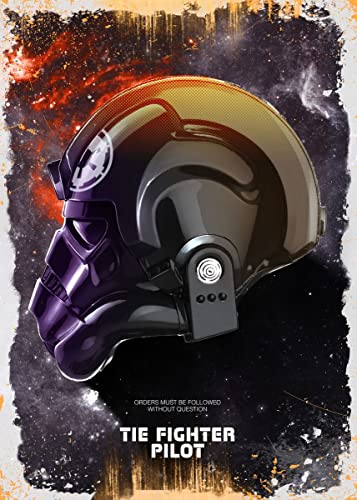 Displate – Metallposter - Magnet-Montage - Star Wars - Star Wars Helmets - Tie Fighter Pilot - Größe M - 32x45cm von Displate