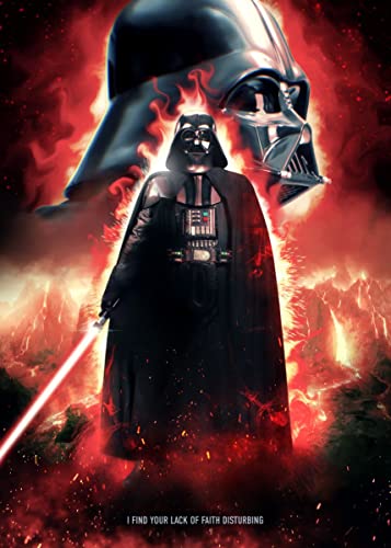 Displate – Metallposter - Magnet-Montage - Star Wars - Main Characters - Vader - Größe L - 67,5x48cm von Displate