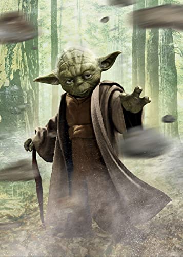 Displate – Metallposter - Magnet-Montage - Star Wars - Action Poses - Yoda - Größe L - 67,5x48cm von Displate