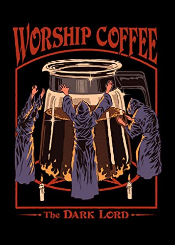 Displate - Metallposter - Magnet-Montage - Steven Rhodes - Worship Coffee - Größe M - 32x45cm Matt von Displate