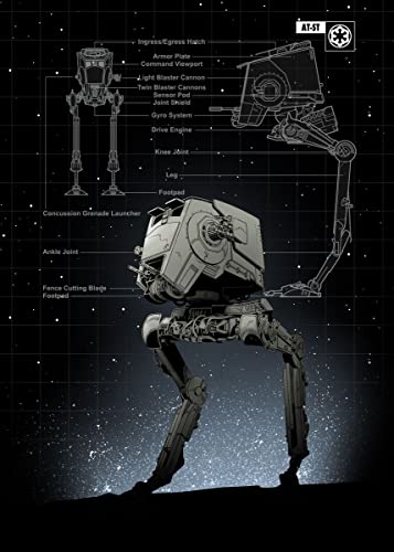 Displate – Metallposter - Magnet Mounted - Star Wars - Vehicle Schematics - AT_ST - Größe M - 32x45cm von Displate