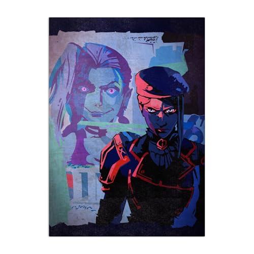 Displate Offiziell Arcane MetallPoster Magnetische Befestigung Inklusive Lizenziert Bilder Hochwertiges Poster Jinx and Caitlyn Graffiti Poster 45 cm x 32 cm von Displate