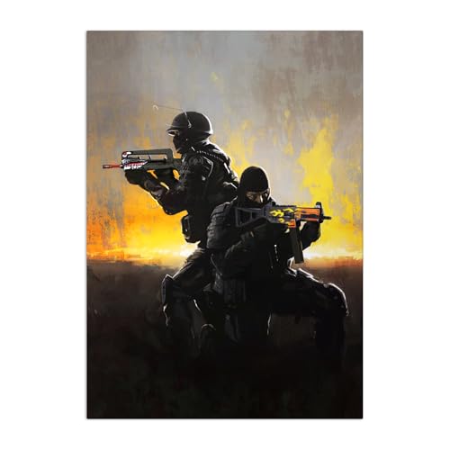 Displate Offiziell Counter Strike MetallPoster Magnetische Befestigung Inklusive Lizenziert Bilder Hochwertiges Poster Counter-Strike Key Art 45 cm x 32 cm von Displate