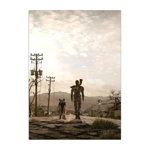 Displate Offiziell Fallout MetallPoster Magnetische Befestigung Inklusive Lizenziert Bilder Hochwertiges Poster Fallout 3 Key Art - The Road 67.5 cm x 48 cm von Displate