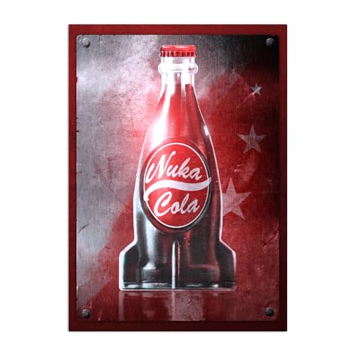 Displate Offiziell Fallout MetallPoster Magnetische Befestigung Inklusive Lizenziert Bilder Hochwertiges Poster Nuka Cola Flavours - Nuka Cola 45 cm x 32 cm von Displate