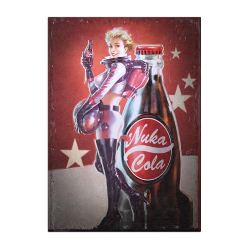 Displate Offiziell Fallout MetallPoster Magnetische Befestigung Inklusive Lizenziert Bilder Hochwertiges Poster Nuka Cola - Nuka-Girl Poster 45 cm x 32 cm von Displate