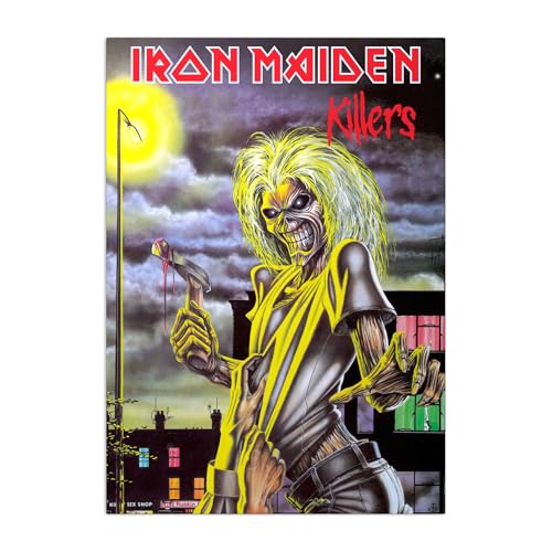 Displate Offiziell Iron Maiden MetallPoster Magnetische Befestigung Inklusive Lizenziert Bilder Hochwertiges Poster Iron Maiden Killers 67.5 cm x 48 cm von Displate