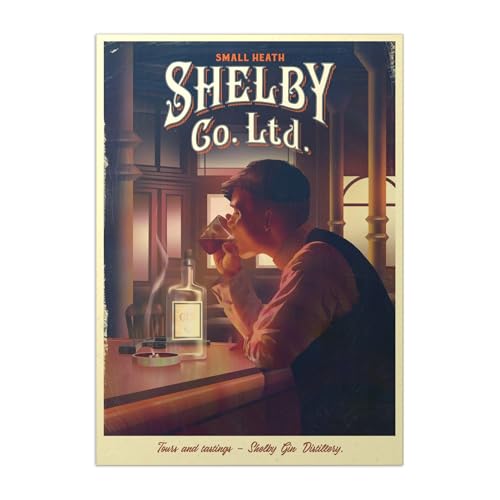 Displate Offiziell Peaky Blinders MetallPoster Magnetische Befestigung Inklusive Lizenziert Bilder Hochwertiges Poster Shelby Gin Distillery Poster 67.5 cm x 48 cm von Displate