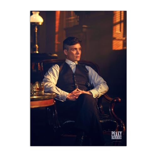 Displate Offiziell Peaky Blinders MetallPoster Magnetische Befestigung Inklusive Lizenziert Bilder Hochwertiges Poster Tommy Office Poster 67.5 cm x 48 cm von Displate