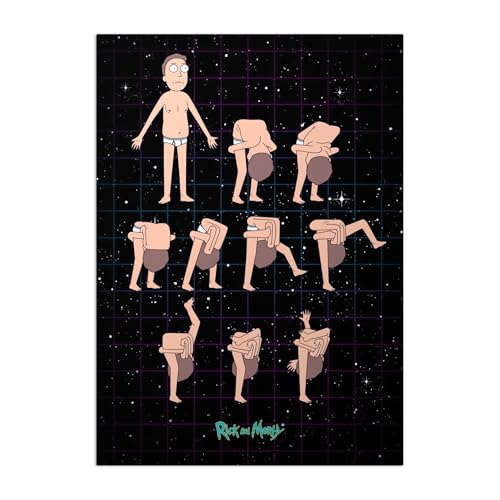 Displate Offiziell Rick and Morty MetallPoster Magnetische Befestigung Inklusive Lizenziert Bilder Hochwertiges Poster Characters - Jerry 45 cm x 32 cm von Displate