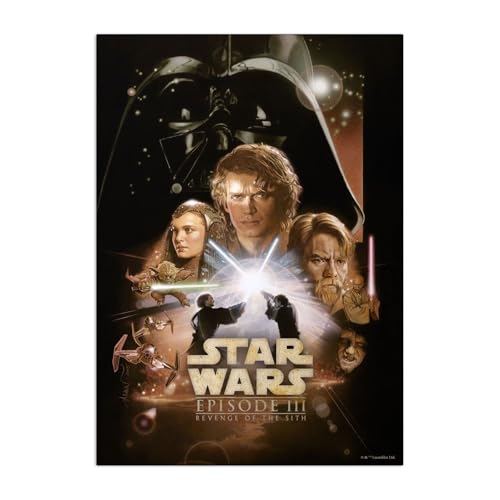 Displate Offiziell Star Wars MetallPoster Magnetische Befestigung Inklusive Lizenziert Bilder Hochwertiges Poster Star Wars Episode III: Revenge of the Sith Poster 67.5 cm x 48 cm von Displate