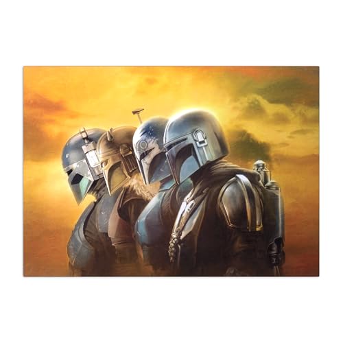 Displate Offiziell Star Wars MetallPoster Magnetische Befestigung Inklusive Lizenziert Bilder Hochwertiges Poster Star Wars - Mandalorian Season 3 - From the profile Poster 67.5 cm x 48 cm von Displate