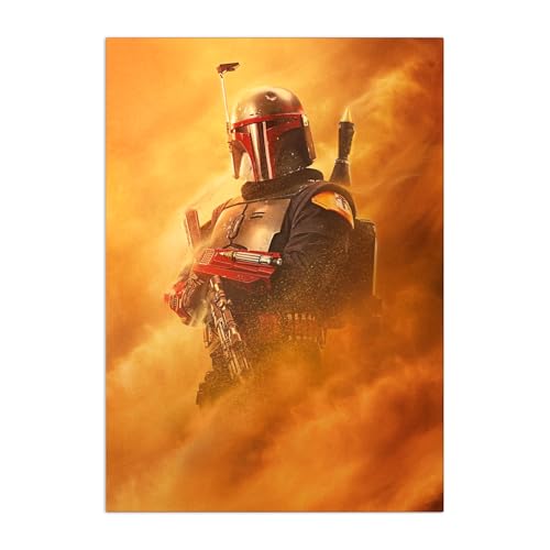 Displate Offiziell Star Wars MetallPoster Magnetische Befestigung Inklusive Lizenziert Bilder Hochwertiges Poster Star Wars The Book Of Boba Fett - Boba Fett sand Poster Größe - 45 cm x 32 cm von Displate