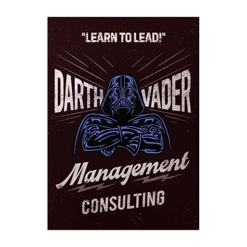 Displate Offiziell Star Wars MetallPoster Magnetische Befestigung Inklusive Lizenziert Bilder Hochwertiges PosterStar Wars Vintage Learn to lead Poster Größe 67.5 cm x 48 cm von Displate