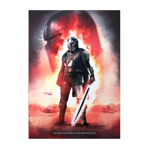Displate Offiziell Witcher MetallPoster Magnetische Befestigung Inklusive Lizenziert Bilder Hochwertiges Poster Main Characters - Mandalorian 67.5 cm x 48 cm von Displate
