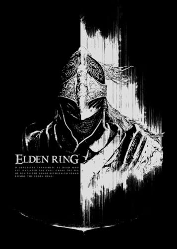 Displate - Poster aus Metal - Wall Art - Elden Ring - Lands Between - Tarnished BW - Größe M - 32x45cm Matt von Displate