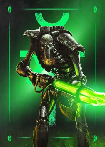 Displate - Poster aus Metal - Wall Art - Warhammer - Xenos - Necron Warrior 2 - Größe L - 67,5x48cm Matt von Displate