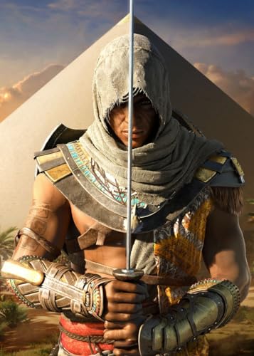 Displate - Poster aus Metall - Einfache Montage ohne Bohren - Assassin's Creed - AC Origins Key Art - Pyramid Origins - Größe M - 32x45cm Matt von Displate