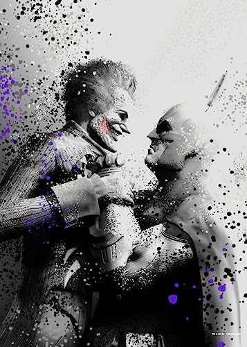 Displate - Poster aus Metall - Einfache Montage ohne Bohren - DC Comics - Arkham Asylum - Joker and Batman - Größe M - 32x45cm Matt von Displate