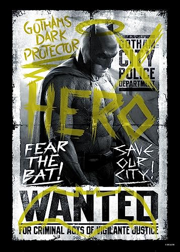 Displate - Poster aus Metall - Einfache Montage ohne Bohren - DC Comics - Urban Renegades - Batman wanted - Größe L - 67,5x48cm Matt von Displate