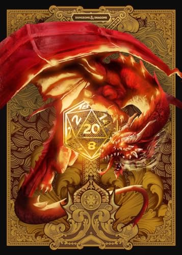 Displate - Poster aus Metall - Einfache Montage ohne Bohren - Dungeons And Dragons - Deluxe Covers - Ancient Red Dragon & Gold - Größe M - 32x45cm Matt von Displate