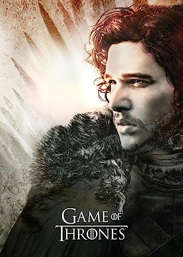 Displate - Poster aus Metall - Einfache Montage ohne Bohren - Game of Thrones - Season 2 Key Arts - Jon Snow - Größe M - 32x45cm Matt von Displate