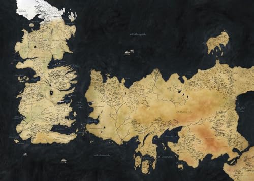 Displate - Poster aus Metall - Einfache Montage ohne Bohren - Game of Thrones - Various - Westeros Map - Größe L - 67,5x48cm Matt von Displate