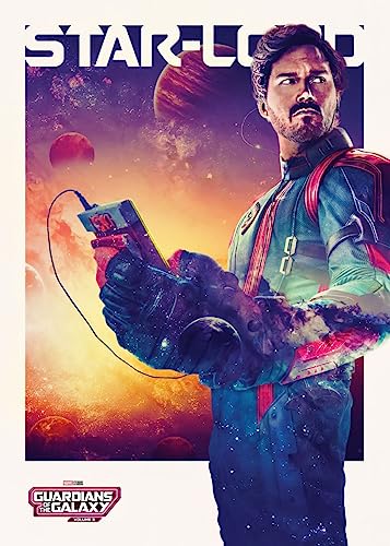 Displate - Poster aus Metall - Einfache Montage ohne Bohren - Marvel - Guardians of the Galaxy vol. 3 - Star-Lord - Größe M - 32x45cm Matt von Displate