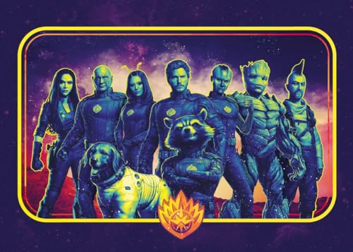 Displate - Poster aus Metall - Einfache Montage ohne Bohren - Marvel - Guardians of the Galaxy vol. 3 - The Guardians - Größe M - 32x45cm Matt von Displate